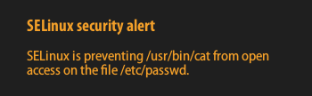 SELinux security alert
